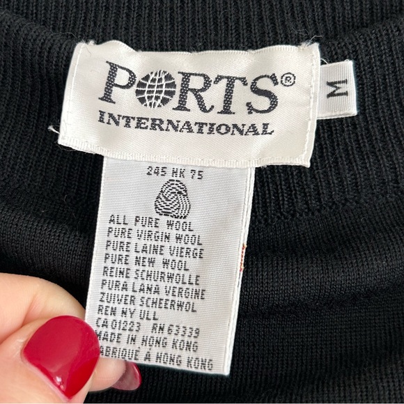 Vintage 100% Wool Ports International Black Skirt - Picture 5 of 5